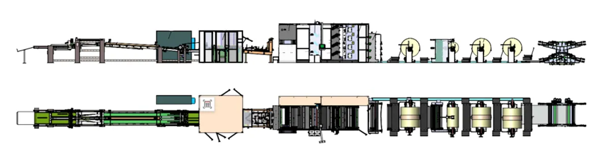 Impresora integrada, especialmente diseñada para líneas de producción de bolsas de papel multicapa